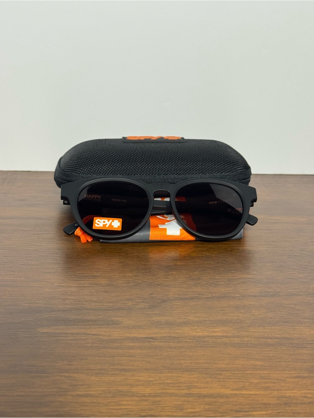 SPY+ Cedros Happy Lens Tech Matte Black Sunglasses w/ Case & Pouch